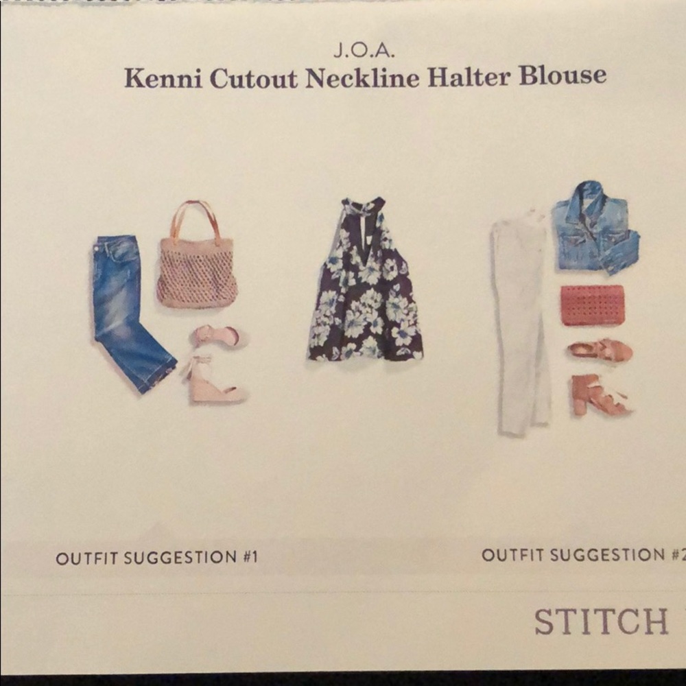 Stitchfix J.O.AKenni Cutout Neckline Halter Blouse